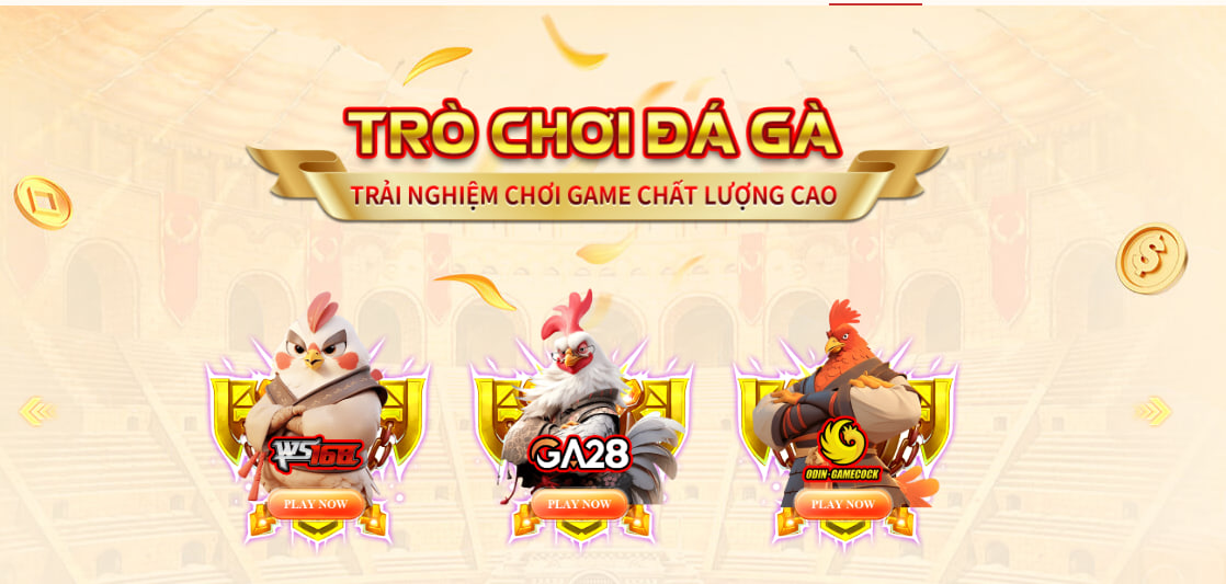 Sảnh đá gà Au88 với các nhà cung cấp: WS168, GA28, ODIN